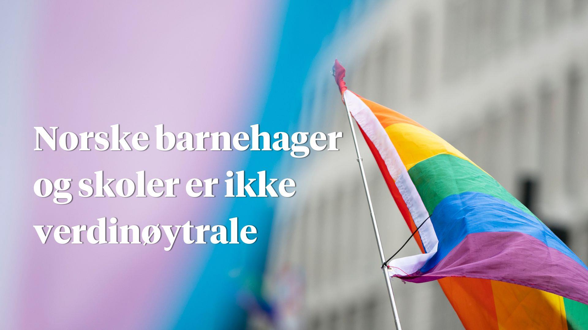 Illustrasjon med Pride-flagg.