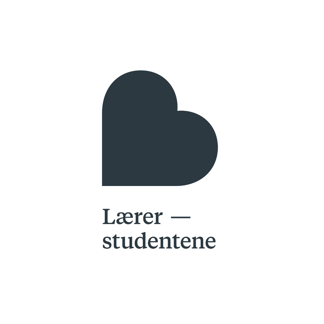 Bilde av logoen til Lærerstudentene. Logoen forestiller et hjerte snudd på siden til å forme bokstaven L.